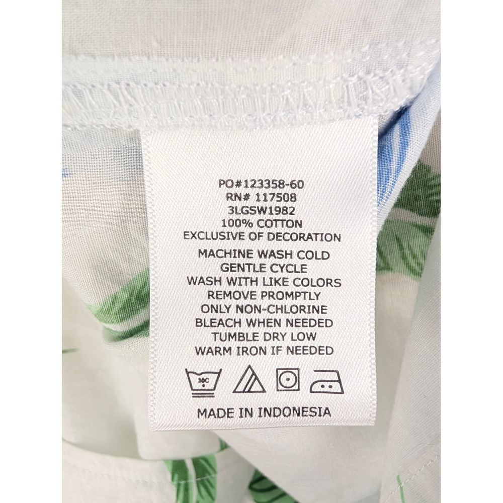 Levi's Button Up Shirt Mens XXL White Floral Tropical Hawaiian Short Sleeve - Picture 9 of 10